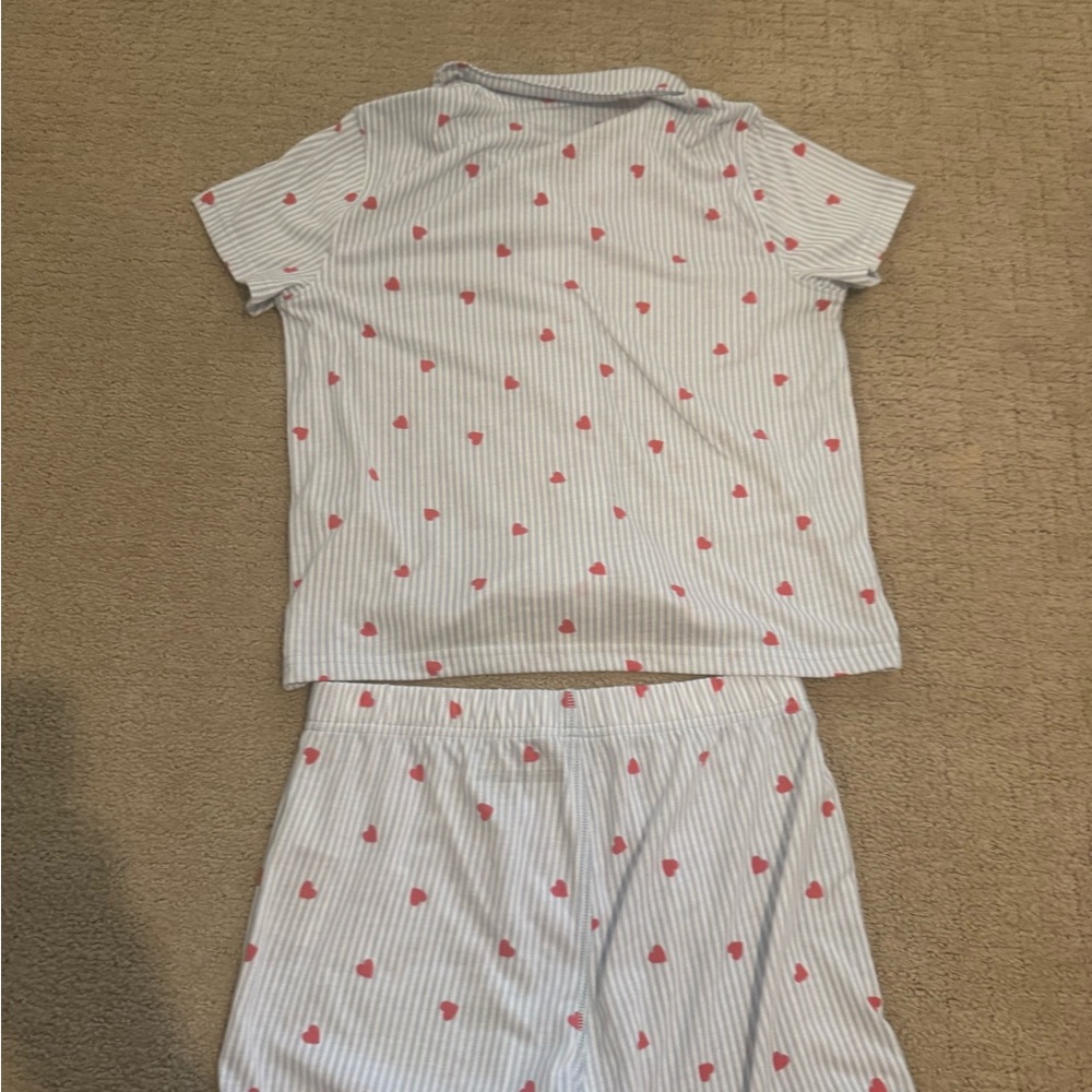 Abercrombie Kids White and Pink Heart Pajama Set